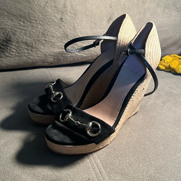 Gucci suede platform wedge horsebit - Picture 2 of 9